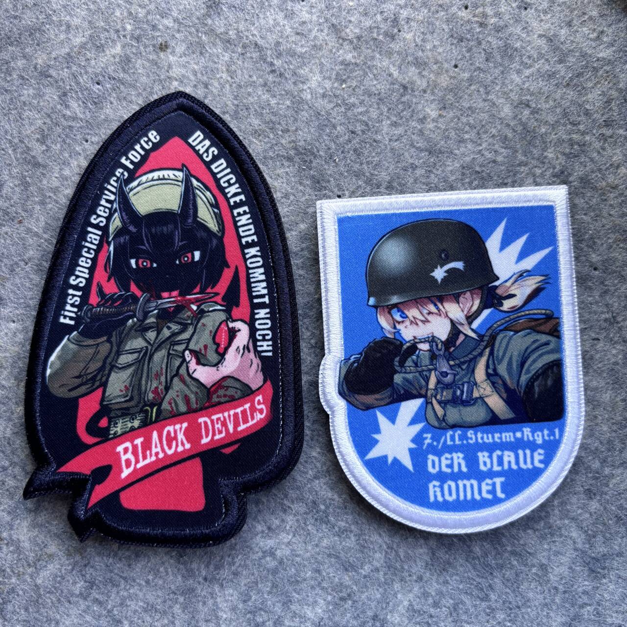 NoiR Series 84 Blue Komet and Black Devil Patches