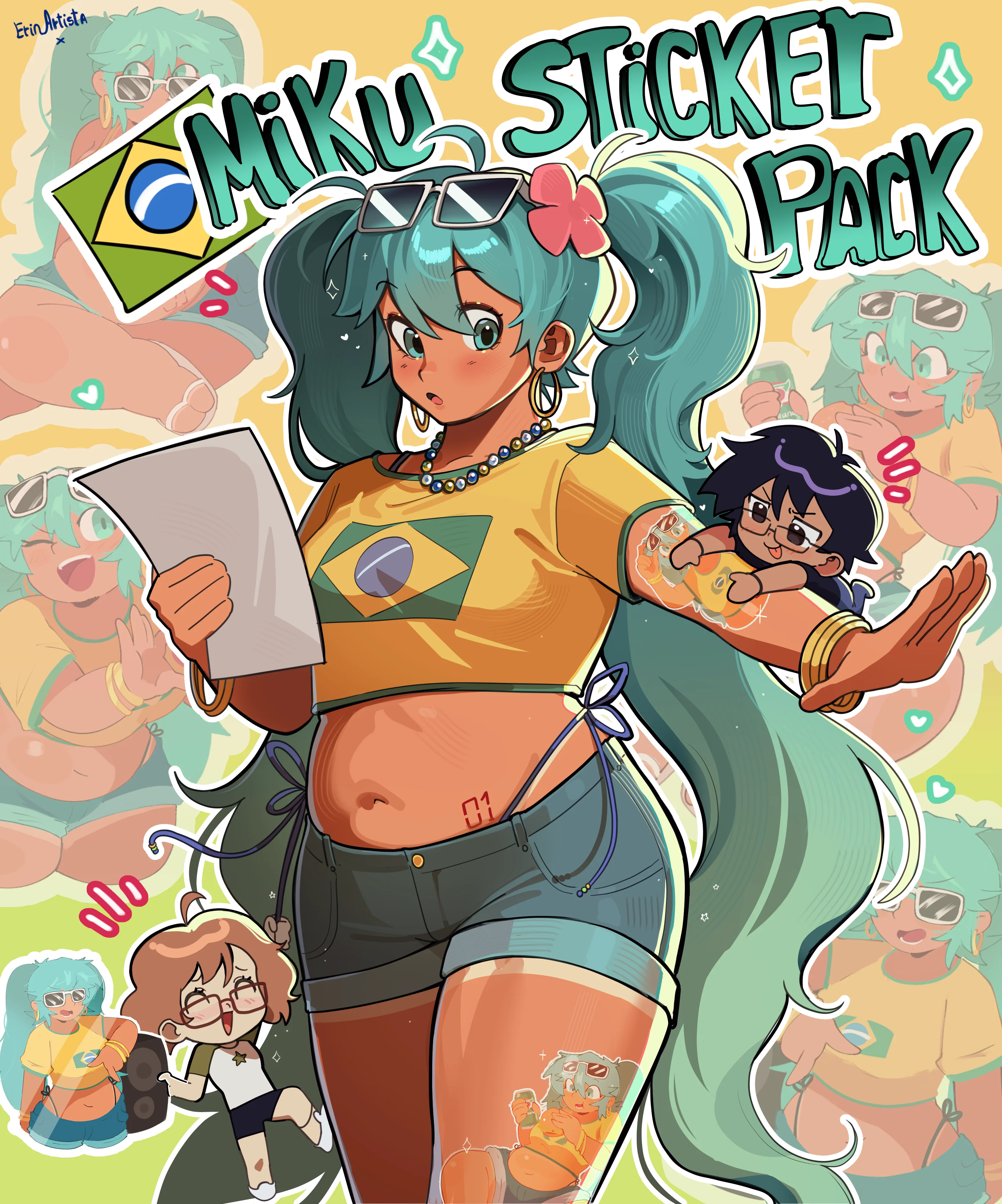 [FINISHED] NoiR Series 052 Brazilian Miku Sticker Pack by Abstract & Erin